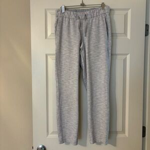 Lululemon On The Fly Pants, White & Gray stripes size 6
